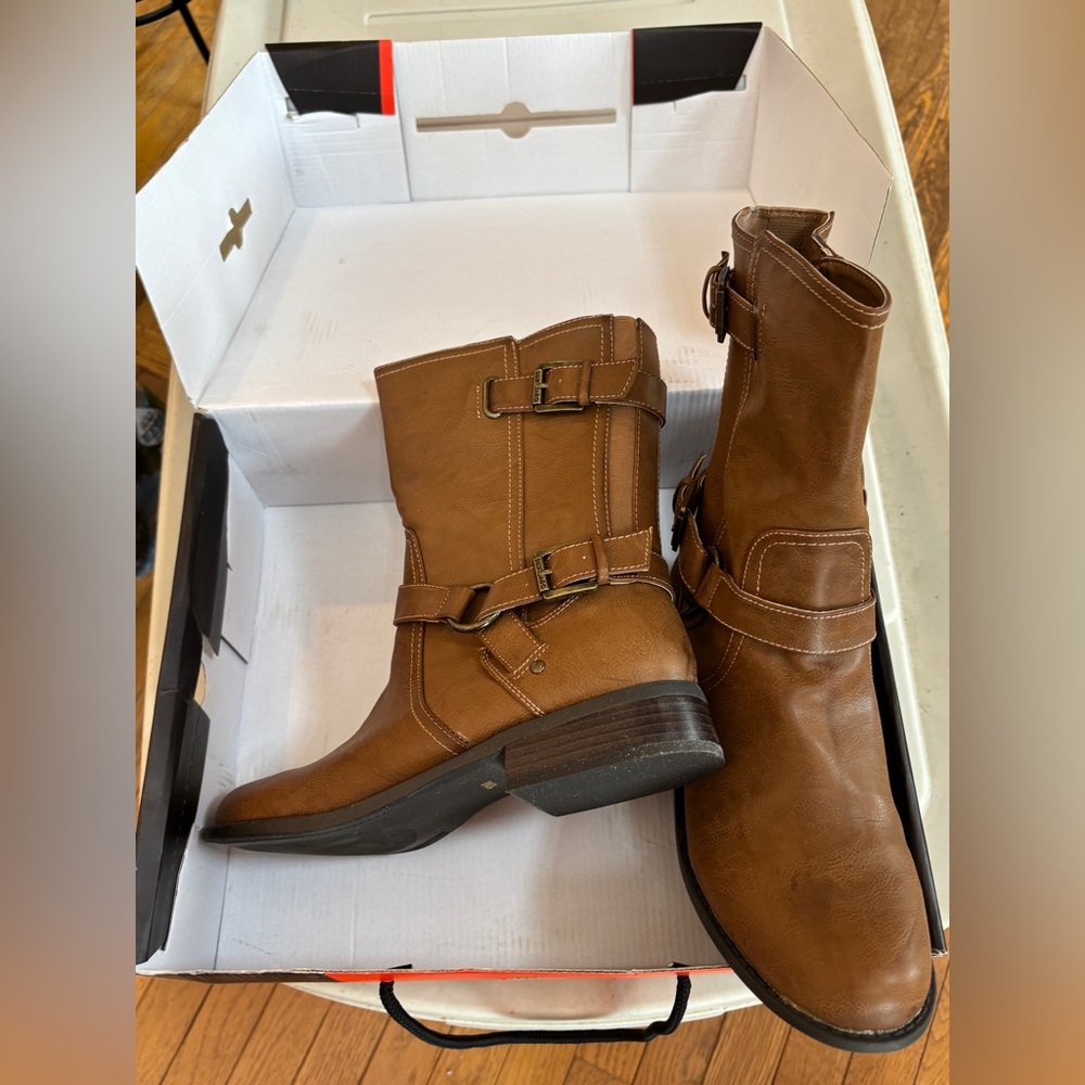 G by Guess Holden Size-Zip Medium Natural Brown Boot - Women's Size 10M